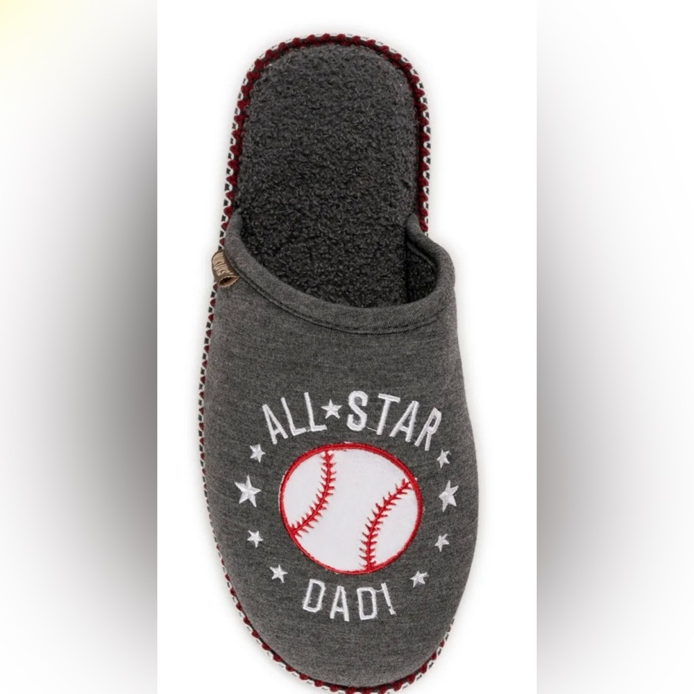 BRAND NEW Gray All Star Baseball Slippers - Picture 1 of 3